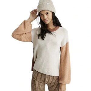 Madewell Color block Payton Pullover Sweater in Coziest Yarn